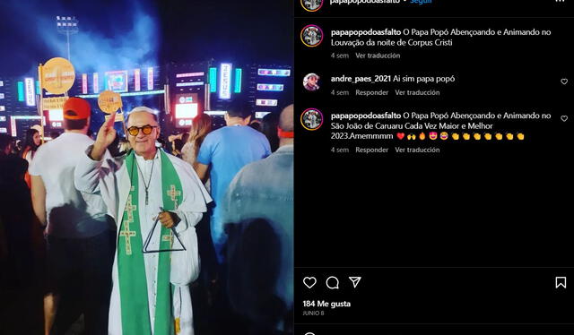 Papa Popó do Asfalto compartiendo su presencia en un evento. Foto: Instagram papapopodoasfalto Papa Popó do Asfalto compartiendo su presencia en un evento. Foto: Instagram papapopodoasfalto