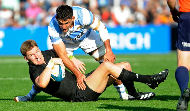 Los Pumas cayeron en Mendoza ante los All Blacks por la primera fecha del Rugby Championship. Foto: AFP   
