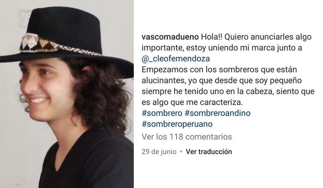  29.6.2023 | Vasco Madueño anuncia colaboración con la diseñadora Cleofe Mendoza. Foto: Vasco Madueño Instagram<br><br>    