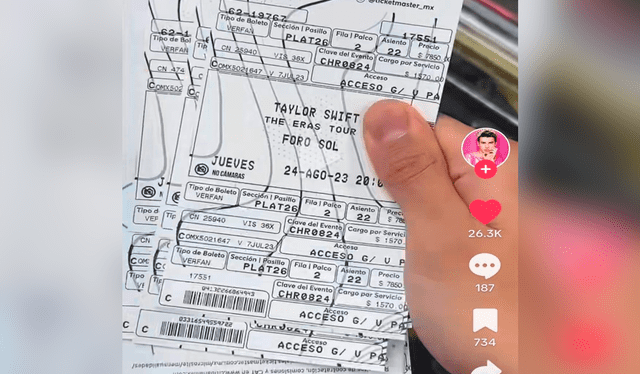 La emoción lo embargó y mostró sus boletos por error. Foto: composición LR/@Ladivaza/TikTok   