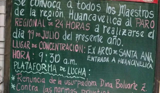  Sutep Huancavelica protestará el 19 de julio. Foto: Conulp<br><br>  