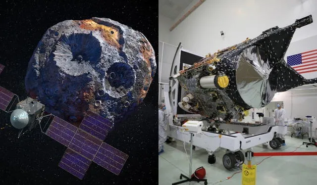 La misión Psyche será enviada en octubre del 2023 y se espera que llegue en agosto del 2029 al asteroide. Foto: composición LR/NASA   