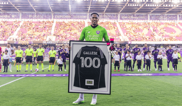 Pedro Gallese superó los 100 partidos oficiales con Orlando City en la presente temporada. Foto: Orlando City   