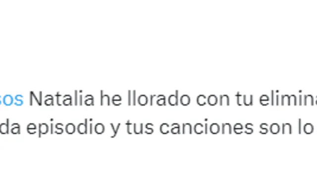  Usuarios tristes por eliminación de Natalia Salas. Foto: Twitter   