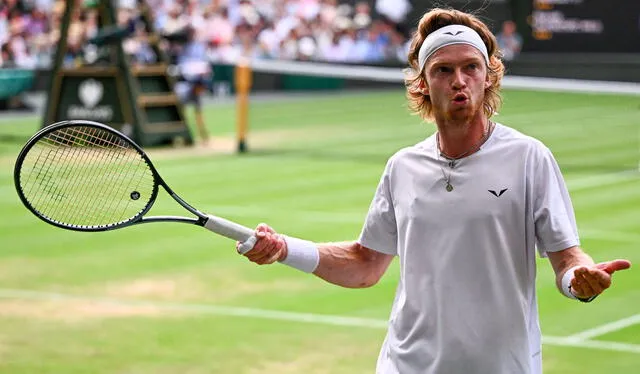 Andrey Rublev llegó recientemente a los cuartos de final de Wimbledon 2023. Foto: AFP 