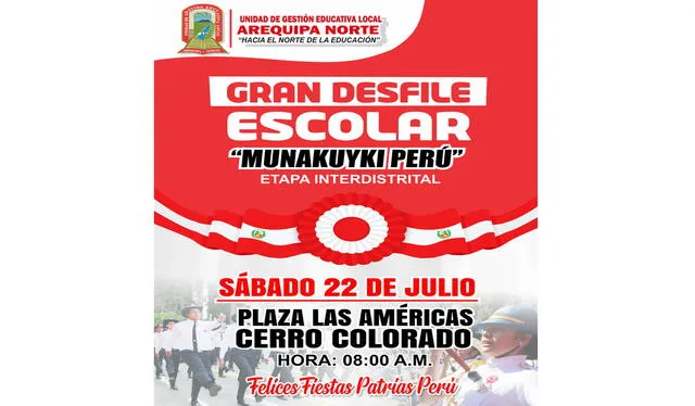 Desfile se realizará este sábado. Foto: UGEL Norte   