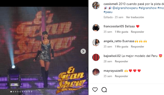  Melissa García participó en 'El gran show' en 2010. Foto: Melissa García/Instagram   
