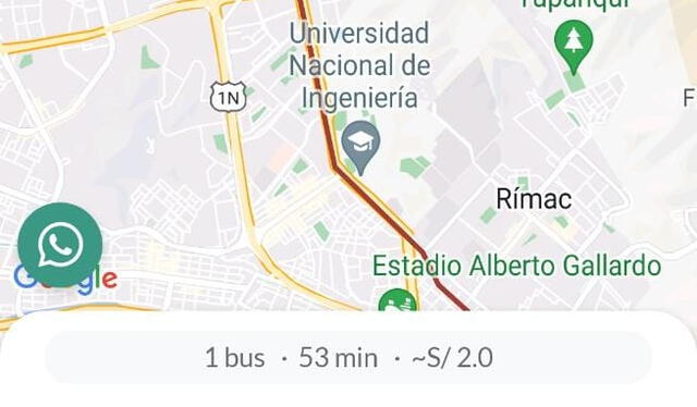 La opción que ofrece la app TuRuta. Foto: TuRuta   