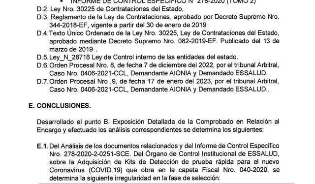  Informe contable de elecciones de proveedores de EsSalud. Fuente: La República 