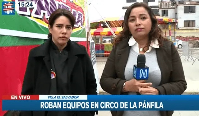  Delincuentes roban equipos del circo de La Pánfila. Foto: captura de Canal N    