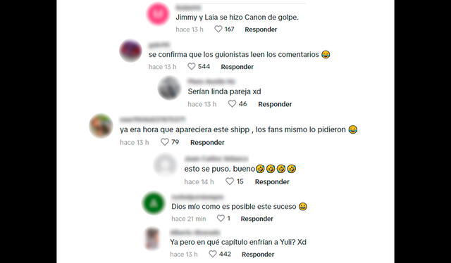 Los fans se pronunciaron tras el sorpresivo beso entre Laia y 'Jimmy'. Foto: composición LR/capturas de TikTok   