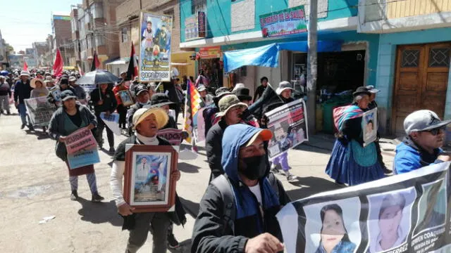  Deudos de víctimas mortales del 9 de enero se suman a protestas en Juliaca. Foto: Kleber Sánchez/LR<br> 