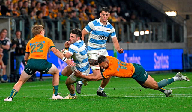 Argentina derrotó a Australia en la segunda fecha del Rugby Championship. Foto: AFP   