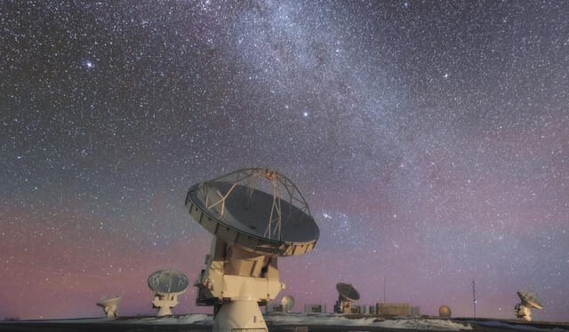  ALMA es considerado el telescopio más poderoso para observar el Universo frío: gas molecular y polvo. Foto: ALMA    