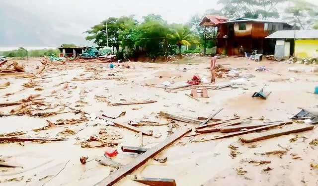  Alud. Así quedó el lugar turístico llamado la Piscina de Betania, en Satipo. Los turistas fueron sorprendidos. Foto: difusión   