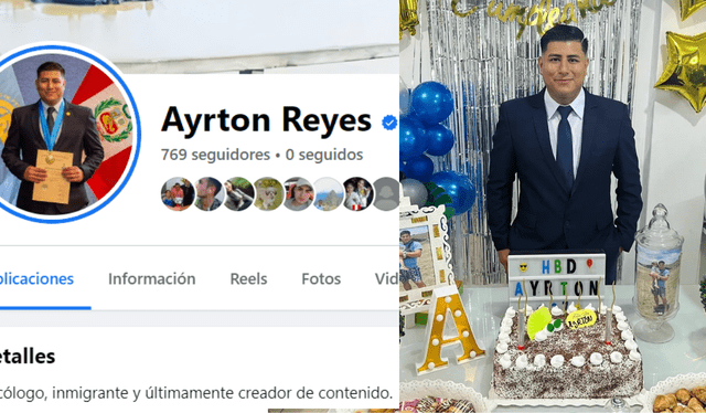  La cuenta de Facebook de Ayrton es verificada. Foto: composición LR/ Facebook/ Ayrton Reyes   