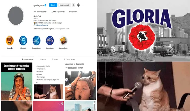Usuarios se quedaron desconcertados al ver que la página de Gloria fue hackeada. Foto: composición LR/Gloria/Facebook   