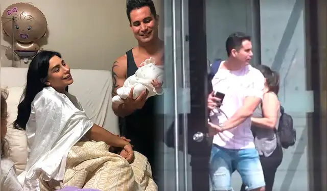 Leysi Suárez y su pareja viendo a su hijo. Foto: difusión Instagram/captura ATV Leysi Suárez y su pareja viendo a su hijo. Foto: difusión Instagram/captura ATV