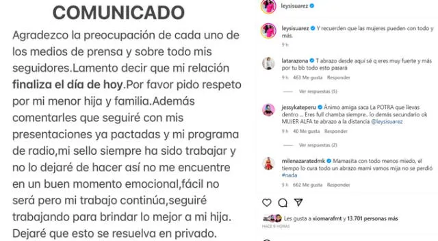 Pronunciamiento de Leysi Suárez. Foto: captura de Instagram  