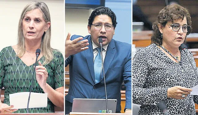  Maricarmen Alva, Ilich López, Silvia Monteza, renunciaron a la bancada de Acción Popular. Foto: difusión   