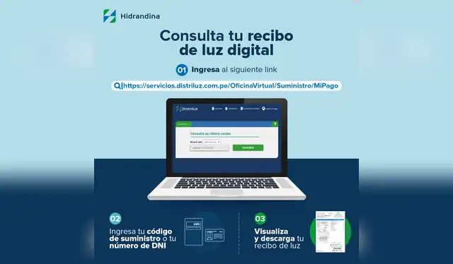  Consulta tu recibo digital. Foto: Hidrandina   