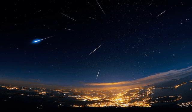  Lluvia de estrellas captada sobre Lucerna, Suiza. Foto: Orest Shvadchak   