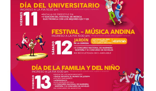  Programa de actividades. Foto: FIA   