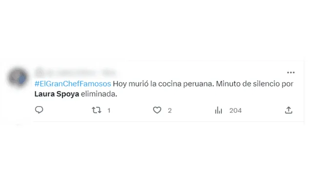 Comentarios en redes tras la eliminación de Laura Spoya en 'En gran chef: famosos'. Foto: difusión   