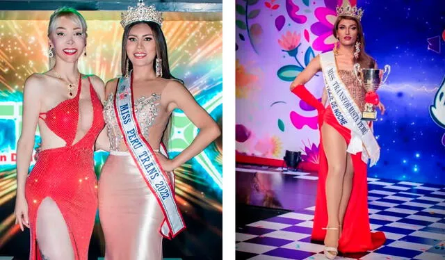  Izquierda: Lucrecia Black junto a Lesly Quispe en la gala del Miss Transformista Perú 2023. Derecha: Keysi Sayago, Miss Transformista Perú 2023. Foto: Lesly Quispe Instagram/Miss Transformista Perú Instagram<br><br>  