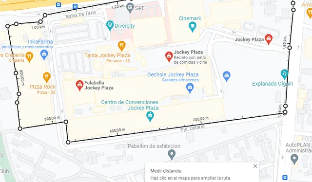 Superficie del Jockey Plaza actualmente. Foto: Google Maps   