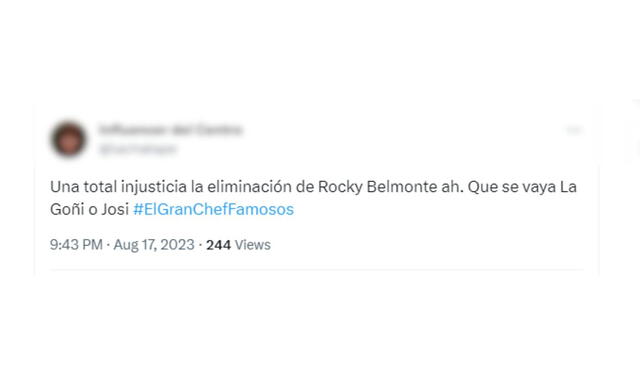  Usuarios molestos con la eliminación de Rocky Belmonte. Foto: Twitter  