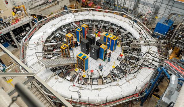  El experimento se llevó a cabo en un anillo de 15 metros de diámetro. Foto: Fermilab    