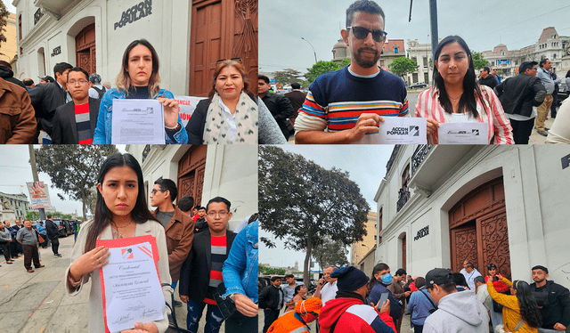  Militantes denuncian que no les permitirían el ingreso porque votarán en contra de que siga la gestión de Edmundo del Águila.Fotos: Maria Pía Ponce/ La República 