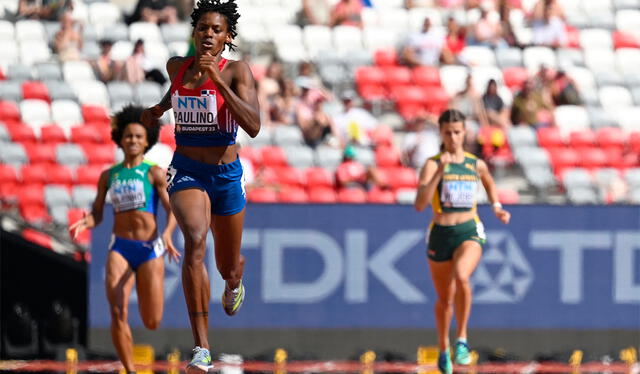 Marileidy Paulino terminó con el mejor tiempo de la ronda preliminar en los 400 metros. Foto: AFP   