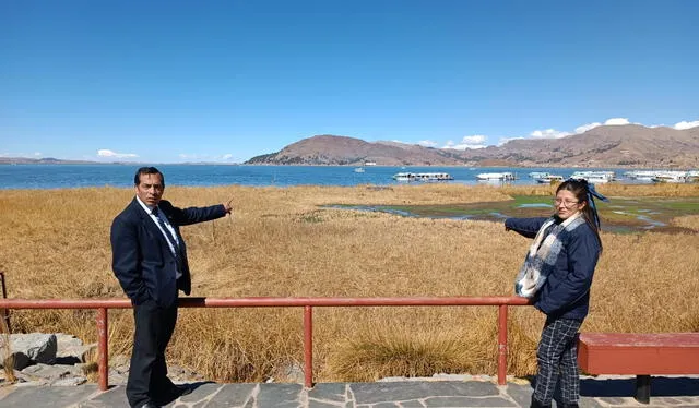  Problema. Nivel del agua en Titicaca descendió más de un metro. Foto: La República   