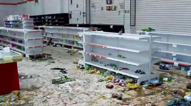 Así quedó un supermercado luego de los saqueos en la ciudad de Moreno, en Argentina. Foto: TN   