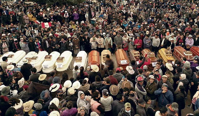  Puno. A inicios de enero, 18 personas fallecieron en un solo día en las protestas en Juliaca. Foto: EFE   