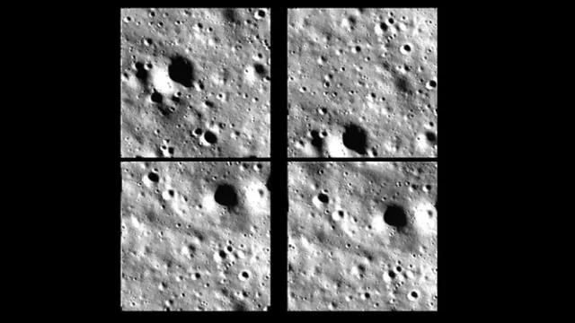 imágenes de la cámara de velocidad horizontal del Lander tomadas durante el descenso. Foto: ISRO   