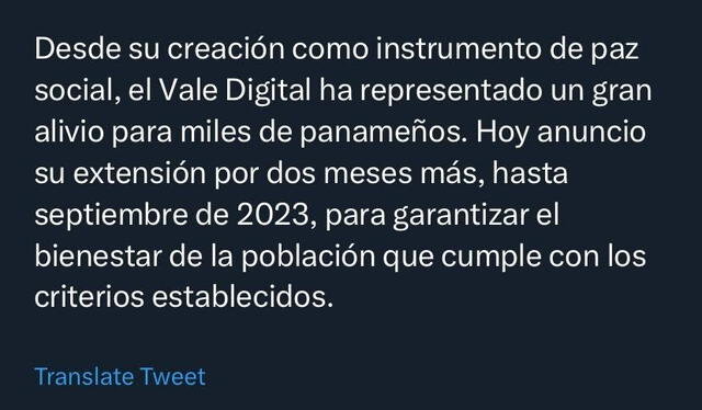 Anuncio del Presidente de Panamá, Nito Cortizo, en su Twitter. Foto: X de Nito Cortizo   