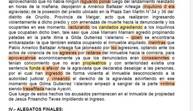  Expediente lleva errores ortográficos. Foto: cortesía La República   