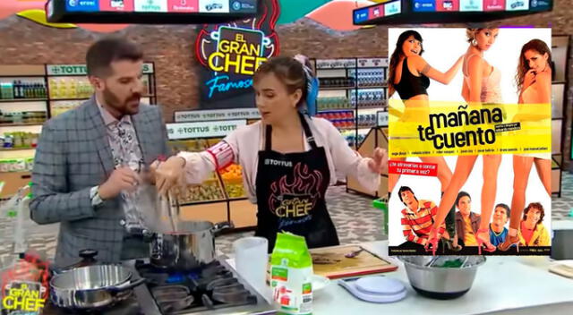 Milene Vásquez y José Peláez se reencontraron en la tercera temporada de 'El gran chef: famosos'. Foto: captura de Latina   