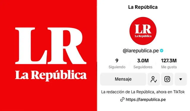 La República alcanzó los 3 millones de seguidores en TikTok. Foto: composición LR   