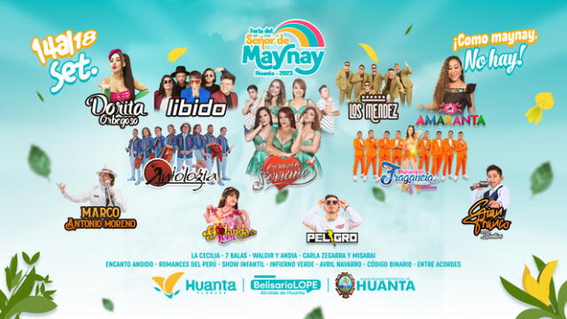 Artista que confirmaron su presencia en el Feria del Señor de Maynay 2023. Fuente: Redes sociales    