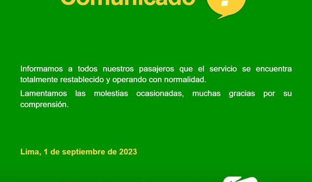  Comunicado del Metro de Lima   