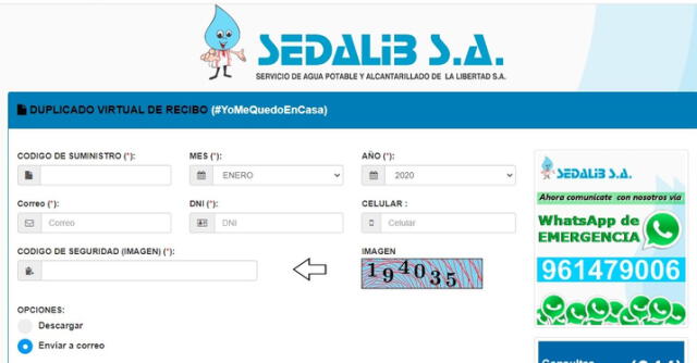  Consulta de recibo de Sedalib de manera virtual. Foto: captura de pantalla/Sedalib   