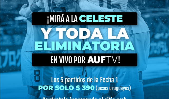 AUF TV transmitira partidos de la selección uruguaya. Foto: AUF TV.   
