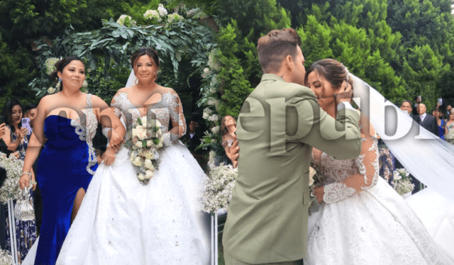  Estrella Torres contrajo matrimonio con Kevin Salas en una romántica boda. Foto: composición LR / María Pía Ponce    