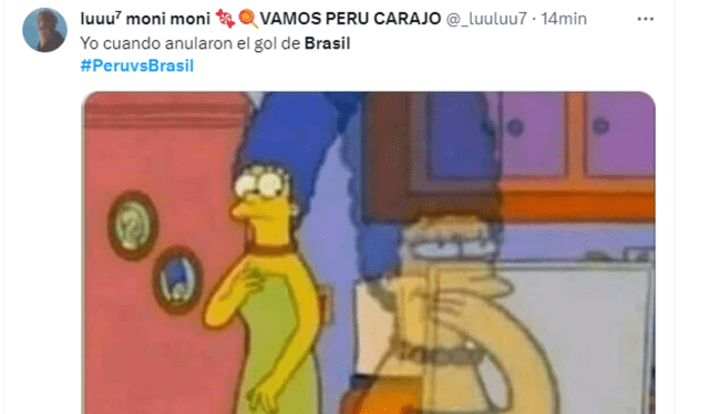  El encuentro entre Perú y Brasil por las Eliminatorias 2026 dejó estos divertidos memes. Foto: Twitter <br>   