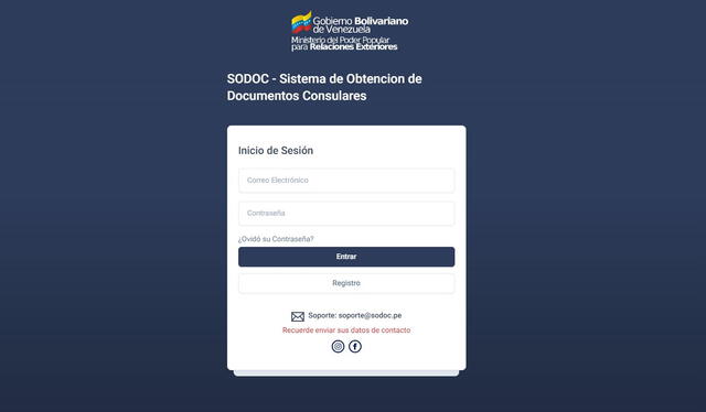  El Sistema de Obtención de Documentos Consulares (SODOC) está habilitado para agendar cita y retirar el pasaporte venezolano. Foto: SODOC<br><br>    