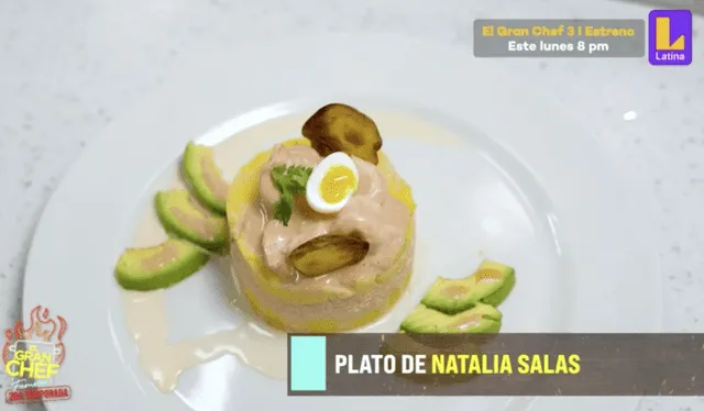  Causa de cangrejo. Foto: 'El gran chef: famosos'/captura Latina   